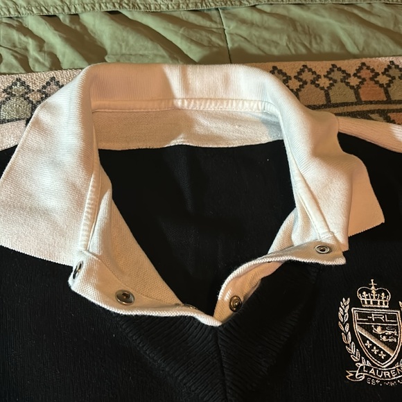 LRL long sleeve V neck knit sweater with polo collar - Picture 7 of 14